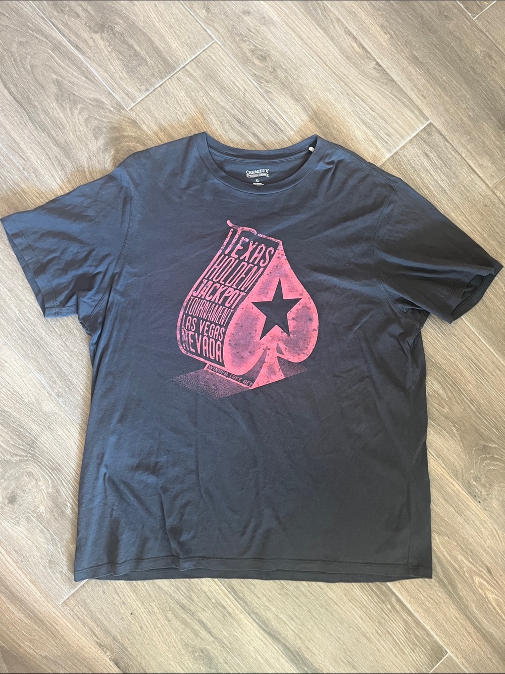 Cherokee Black Tee with Pink Spade Graphic - Men's Short Sleeve Shirt